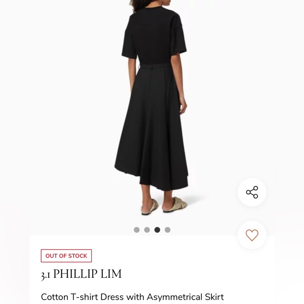 3.1 Phillip Lim Black Asymmetrical T-shirt Dress - Picture 2 of 6
